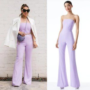 NWT Alice + Olivia Lavera Lavender Strapless Jumpsuit - Size 2